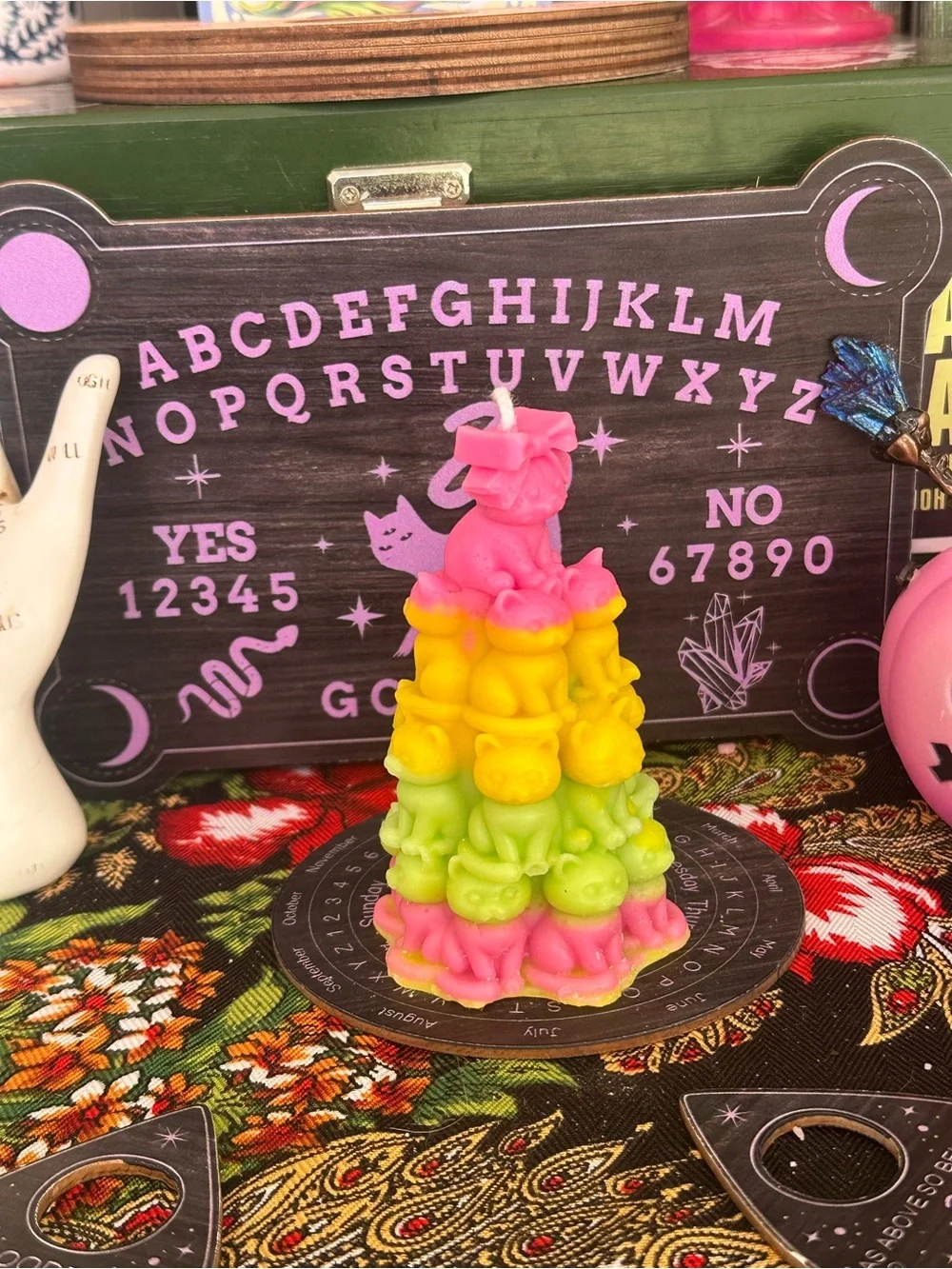Kawaii Rainbow Cat Tree Candle
